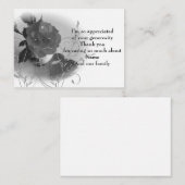 Roos en blad na begrafenis bedankkaarten notitiekaartje (Voorkant / Achterkant)