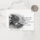 Roos en blad na begrafenis bedankkaarten notitiekaartje (Voorkant / Achterkant in situ)