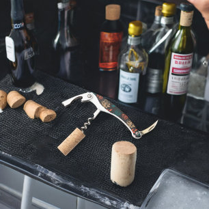 Roos en bladeren Patroon Kurkentrekker