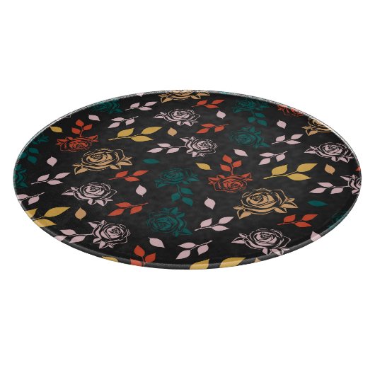 Roos en bladeren Patroon Snijplank (Hoek)