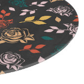 Roos en bladeren Patroon Snijplank (Hoek)