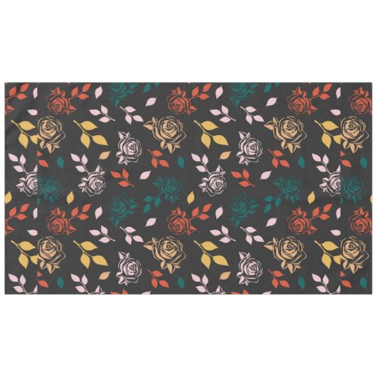 Roos en bladeren Patroon Tafelkleed (Voorkant (Horizontaal))