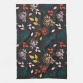 Roos en bladeren Patroon Theedoek (Verticaal)