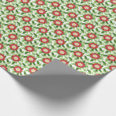 Roos en bladeren van buizen cadeaupapier (Hoek)