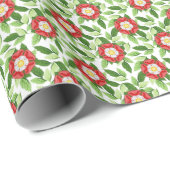 Roos en bladeren van buizen cadeaupapier (Rol Hoek)