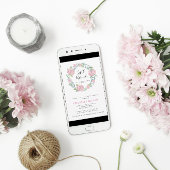 Roos en bladeren Wreator Mirakel Baby shower Kaart