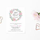 Roos en bladeren Wreator Mirakel Baby shower Kaart