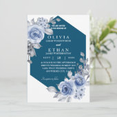 roos en blauw van de bladmarine kaart (Staand voorkant)