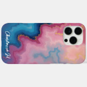 Roos en blauwe agaat textuur Case-Mate iPhone case (Achterkant (horizontaal))