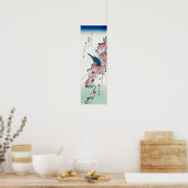 Roos en Blauwe Vogel, Hiroshige, Ukiyo-e Poster (Keuken)