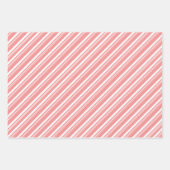 Roos en Blauwgroen Candy Cane Stripe Holiday Inpakpapier Vel (Voorkant 2)