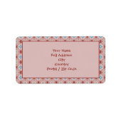 Roos en Blauwgroen label voor gepatenteerd retoura (Voorkant)