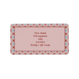 Roos en Blauwgroen label voor gepatenteerd retoura