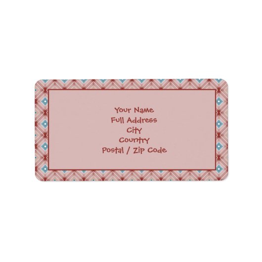 Roos en Blauwgroen label voor gepatenteerd retoura (Voorkant)