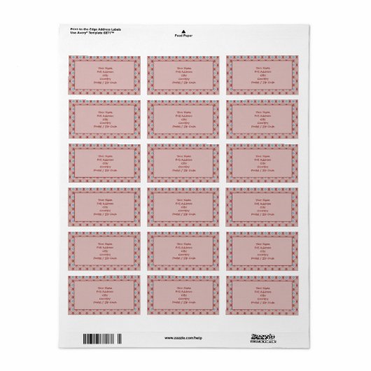 Roos en Blauwgroen label voor gepatenteerd retoura (Full Sheet)