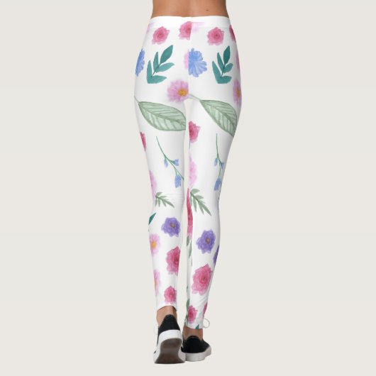 roos- en bloemblad leggings (Achterkant)