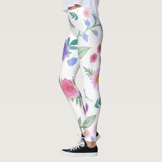roos- en bloemblad leggings (Links)
