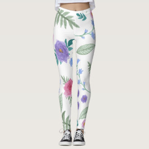 roos- en bloemblad leggings