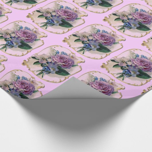  Roos en bloemen Cadeaupapier (Hoek)