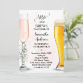 Roos en brouwt groen Volwassenen Verjaardag Kaart (Staand voorkant)