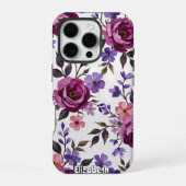 Roos en Bud Pattern iPhone Hoesje (Achterkant)