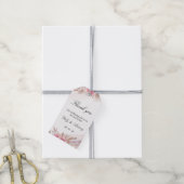 Roos en Champagne Boho Chic Bruiloftsgeschenk Cadeaulabel (Met Touw)