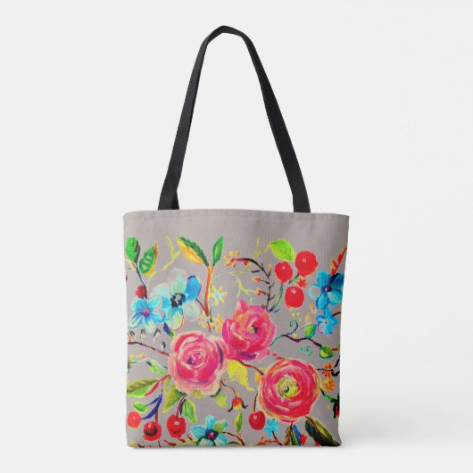 Roos en Cherry Blossom Tote Bag (Achterkant)