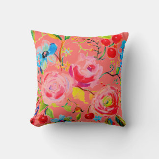 Roos en Cherry Blush  Kussen