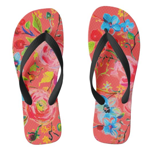 Roos en Cherry Blush Teenslippers (Voetbed)