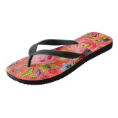Roos en Cherry Blush Teenslippers (Schuin)