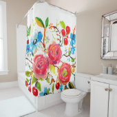 Roos en Cherry White 2.0 Douchegordijn (In situ)