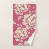 Roos en Cream Peony Toile - Frans country decor Bad Handdoek (Handdoek)