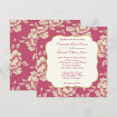 Roos en Cream Peony Toile - Frans country decor Kaart (Voorkant / Achterkant)