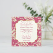 Roos en Cream Peony Toile - Frans country decor Kaart (Staand voorkant)