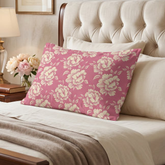 Roos en Crème Pioen Toile - Frans Land Decor Kussensloop