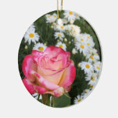 Roos en Daisies Keramisch Ornament (Links)