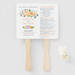 Roos en distel bruiloft ceremonie programma handwaaier