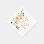 Roos en distel bruiloft receptie Navy en Sinaasapp Servet (Hoek)