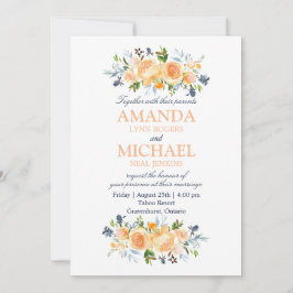 Roos en distel Waterverf Bloemen bruiloft Kaart