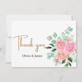 Roos en Eucalyptus bruiloft Bedankkaart