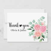 Roos en Eucalyptus bruiloft Bedankkaart (Voorkant)