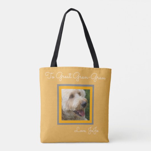 Roos en fotoontwerp met groot formaat tote bag (Achterkant)
