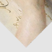 Roos en Frans handschrift Tissuepapier (Detail)