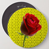 Roos en geel ronde button 6,0 cm (Voorkant /achterkant)