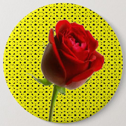 Roos en geel ronde button 6,0 cm (Voorkant)