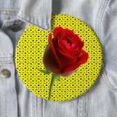 Roos en geel ronde button 6,0 cm (In situ)