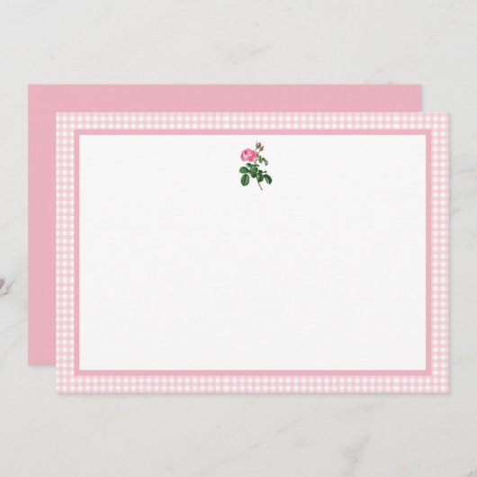 Roos en Gingham Kaart (Voorkant / Achterkant)