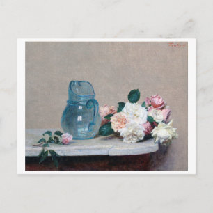 Roos en Glass Jug, Henri Fantin-Latour Briefkaart