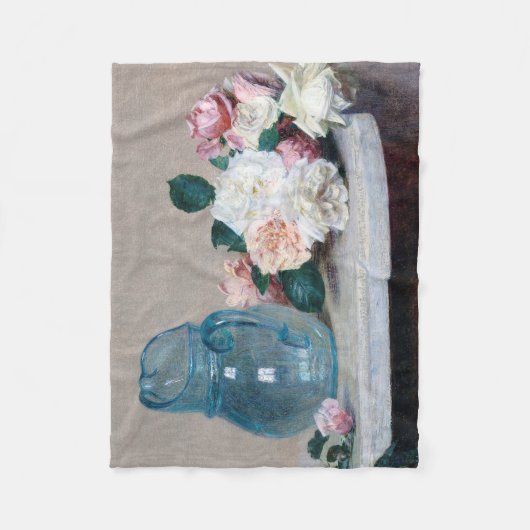 Roos en Glass Jug, Henri Fantin-Latour Fleece Deken (Voorkant)