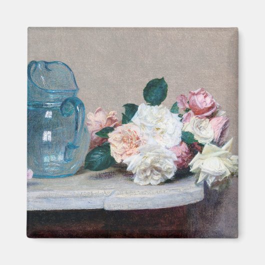 Roos en Glass Jug, Henri Fantin-Latour Magneet (Voorkant)